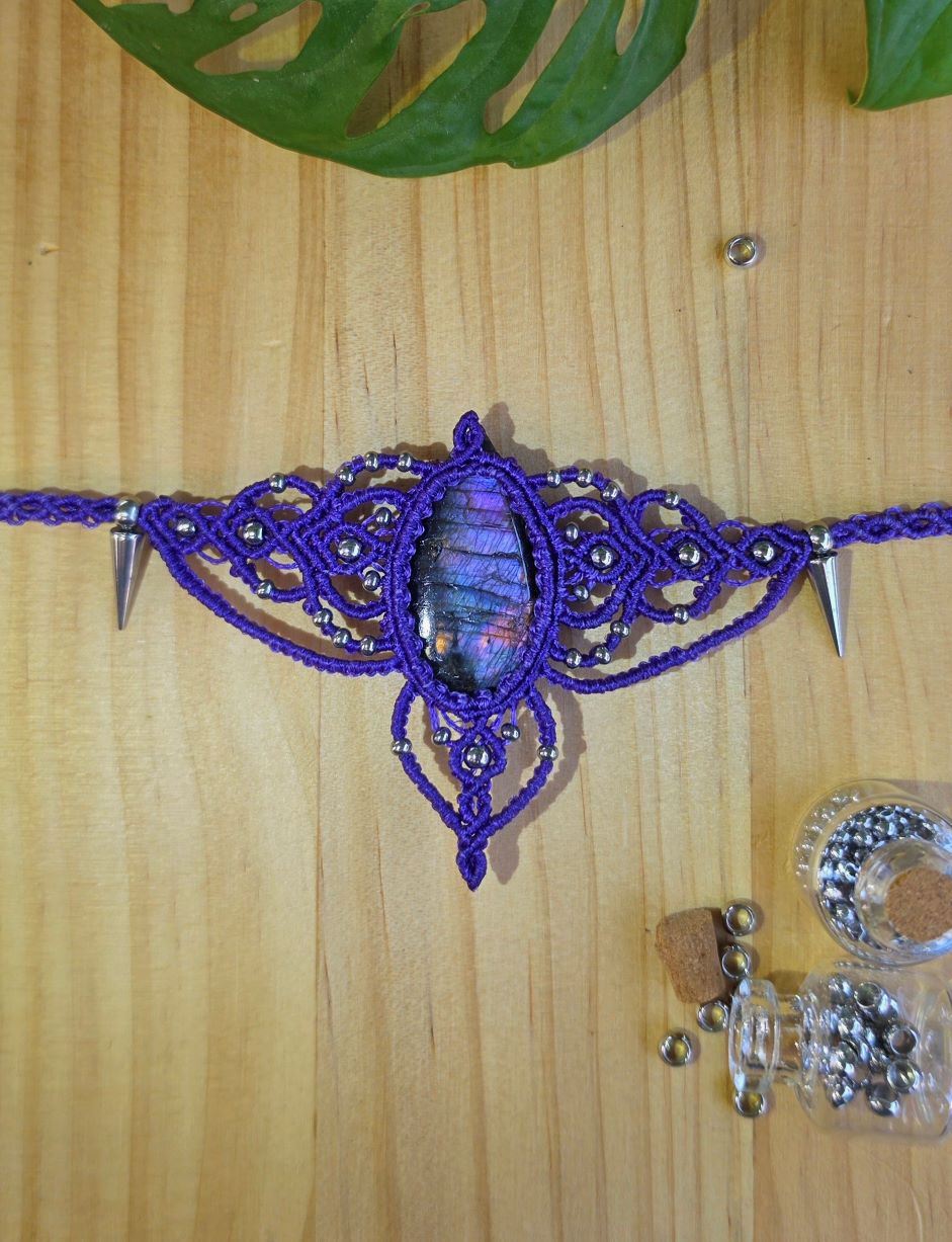 Zapetljana Elvish macrame choker - Slika 2